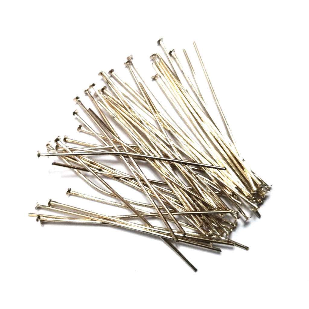 Findings / Head Pins - 50pcs  - 50mm - Gold Color / Findings for crafting