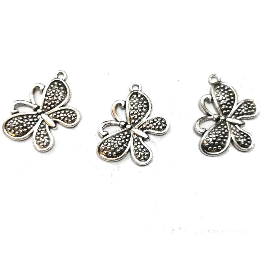Pendants / Metal Pendant - 3pcs - 29x20mm Butterfly -Half body- for jewellery crafting