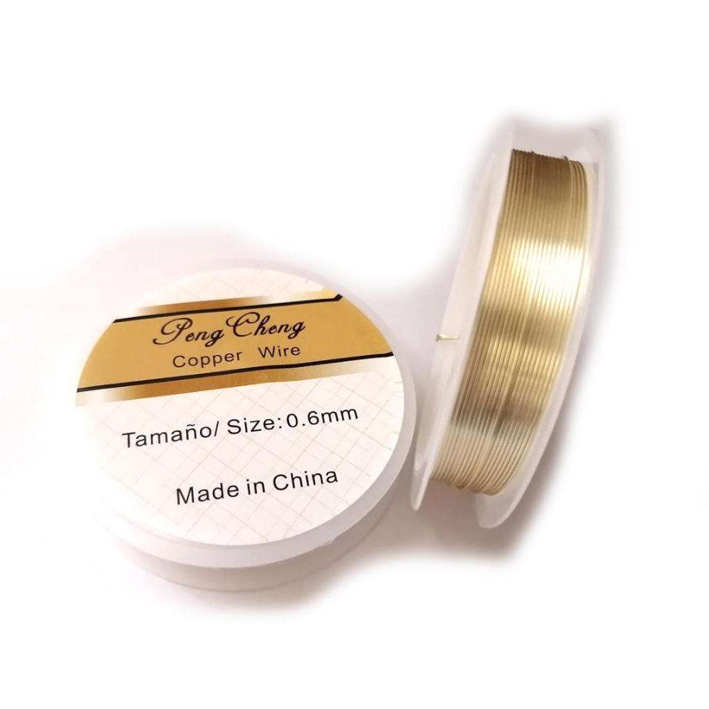 Wire / High Quality - Copper Wire 0.6mm - GOLD - +/-4m Roll / Wire for crafting