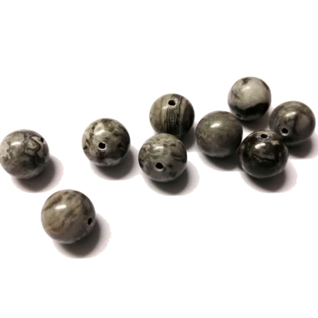 Beads / Gemstone - Map Jasper - Beads   10mm-  9pcs / Beads for crafting