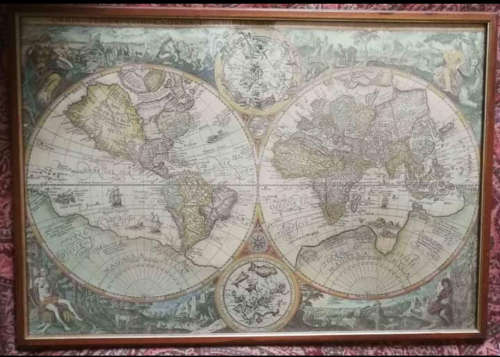 Vintage World Map frame