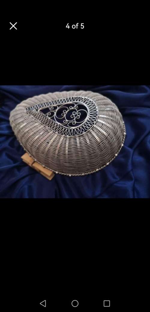 Sterling Silver Oval Filigree Basket