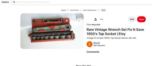 Rare Vintage 1950s Wrench Set. (Socket Set) USA