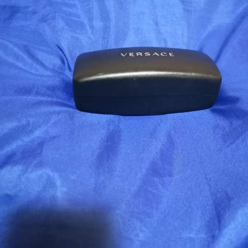 VERSACE LARGE BLACK CLAMSHELL SUNGLASSES CASE GOLD LETTERING