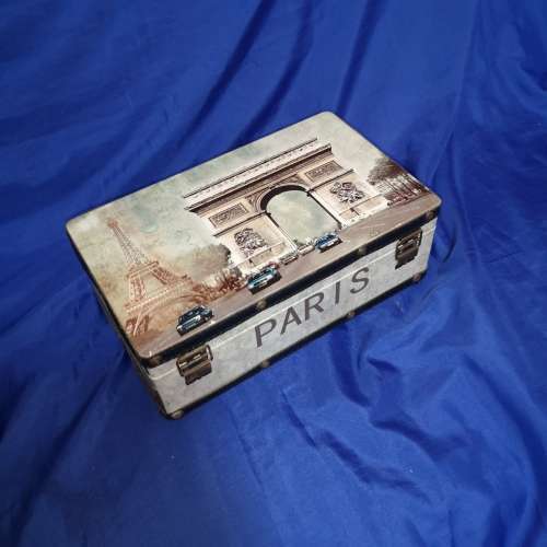 Paris Design vintage storage  case, Beautiful and red lined inside