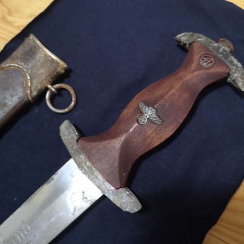 WW2 Antique Dagger Nazi SS with scabbard. SA Sturmabteilung (Storm Detachment) Blade Inscription !