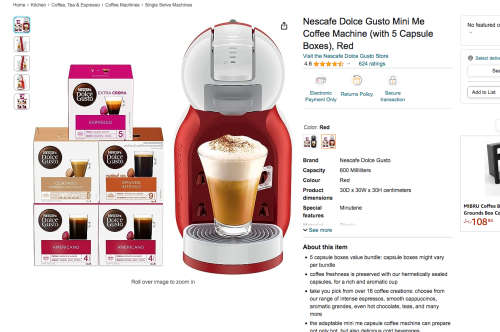 Nescafe Dolce Gusto Mini Me Coffee Machine. Beautiful `RETRO` Red & Off White machine