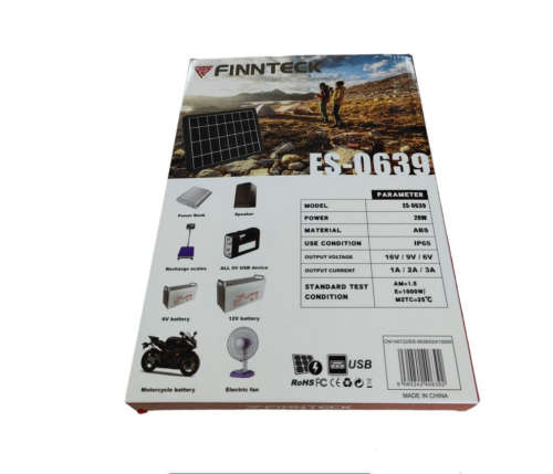 16v/9v/6v 20w Solar Panel-Outdoor Emergency Charging. Max 1A, 2A, 3A. Has USB and other accessories