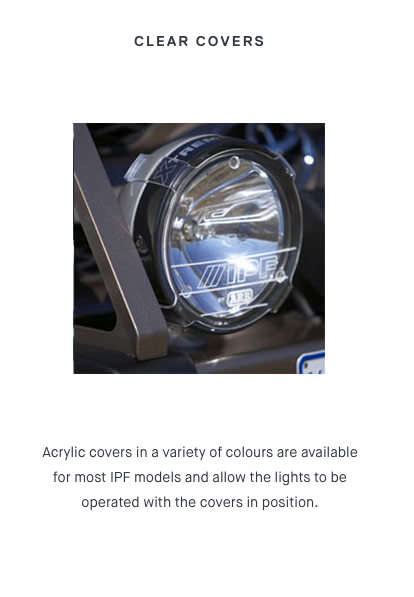 Foglight covers IPF By ARB 4X4 Accessories. Acrylic Original. Prevents stone chips and glass cracks
