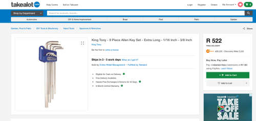KING TONY 9 PC. Extra Long Ball Point Hex Key Set