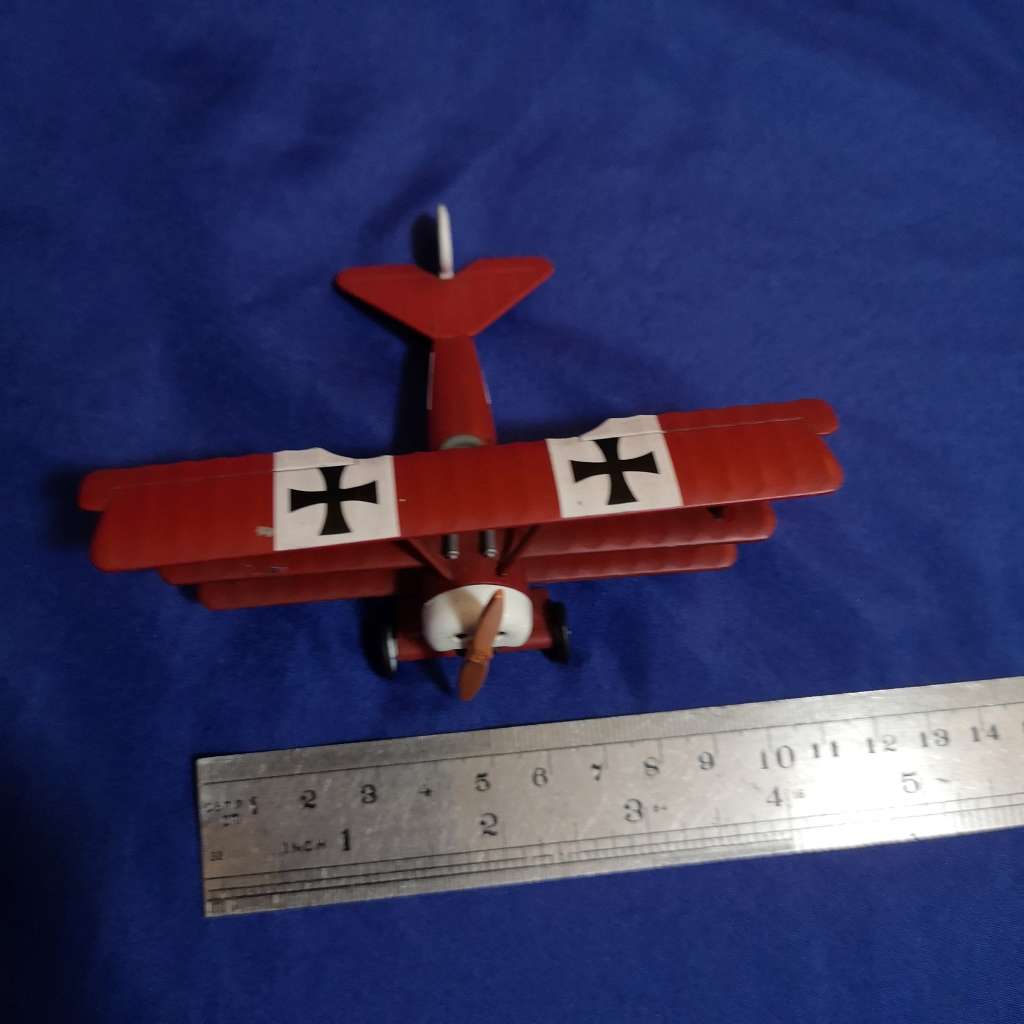 Fokker DR.1 (DR.I) Red Baron Triplane 1/63 Scale Vintage Diecast Model