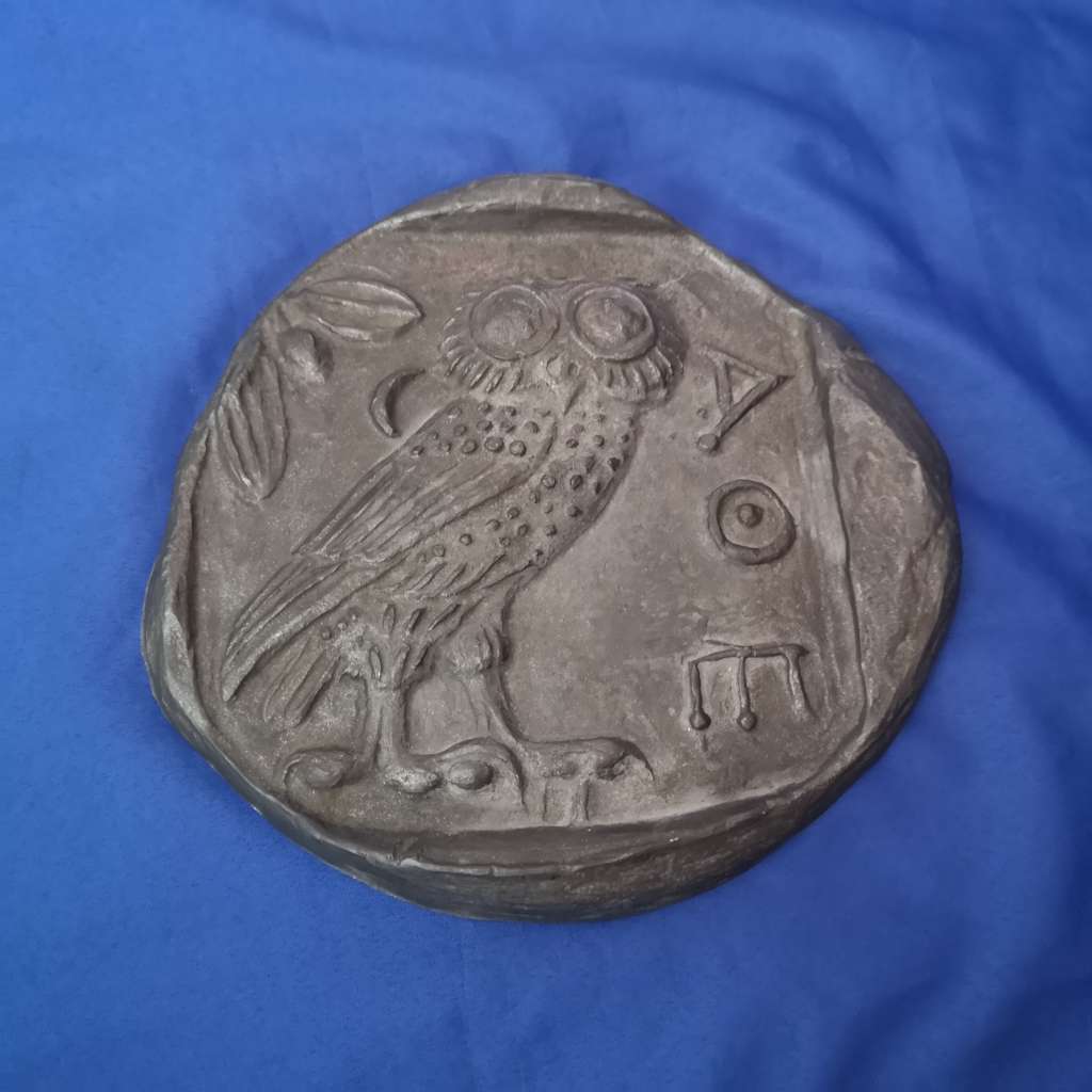 Vintage Tetradrachm of Athens- Enlarged Replica coin by Kiley Baker. No 15 of 250 Produced.
