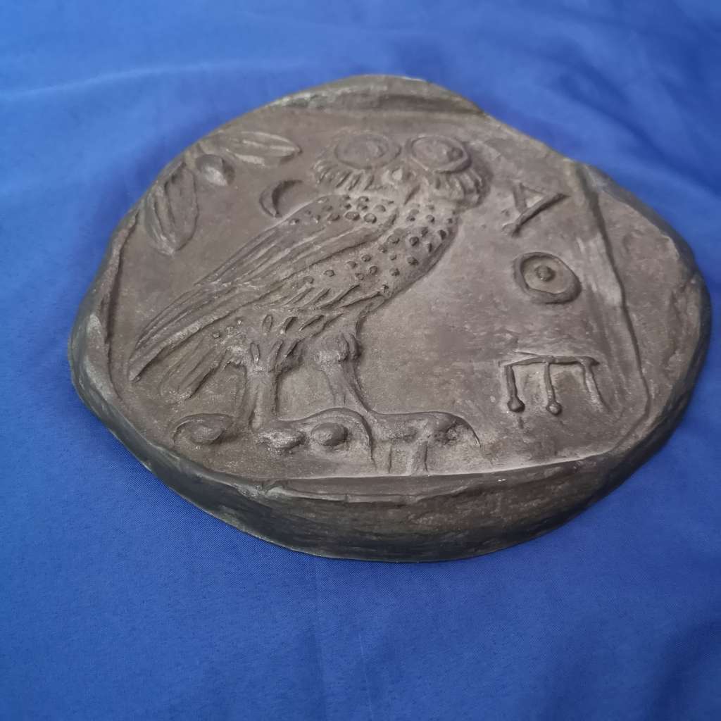 Vintage Tetradrachm of Athens- Enlarged Replica coin by Kiley Baker. No 15 of 250 Produced.
