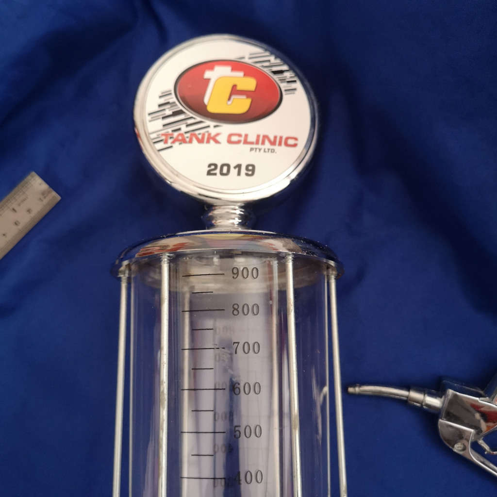 Silver Finish Bar Butler Liquor Pump Dispenser. Branded `Tank Clinic`