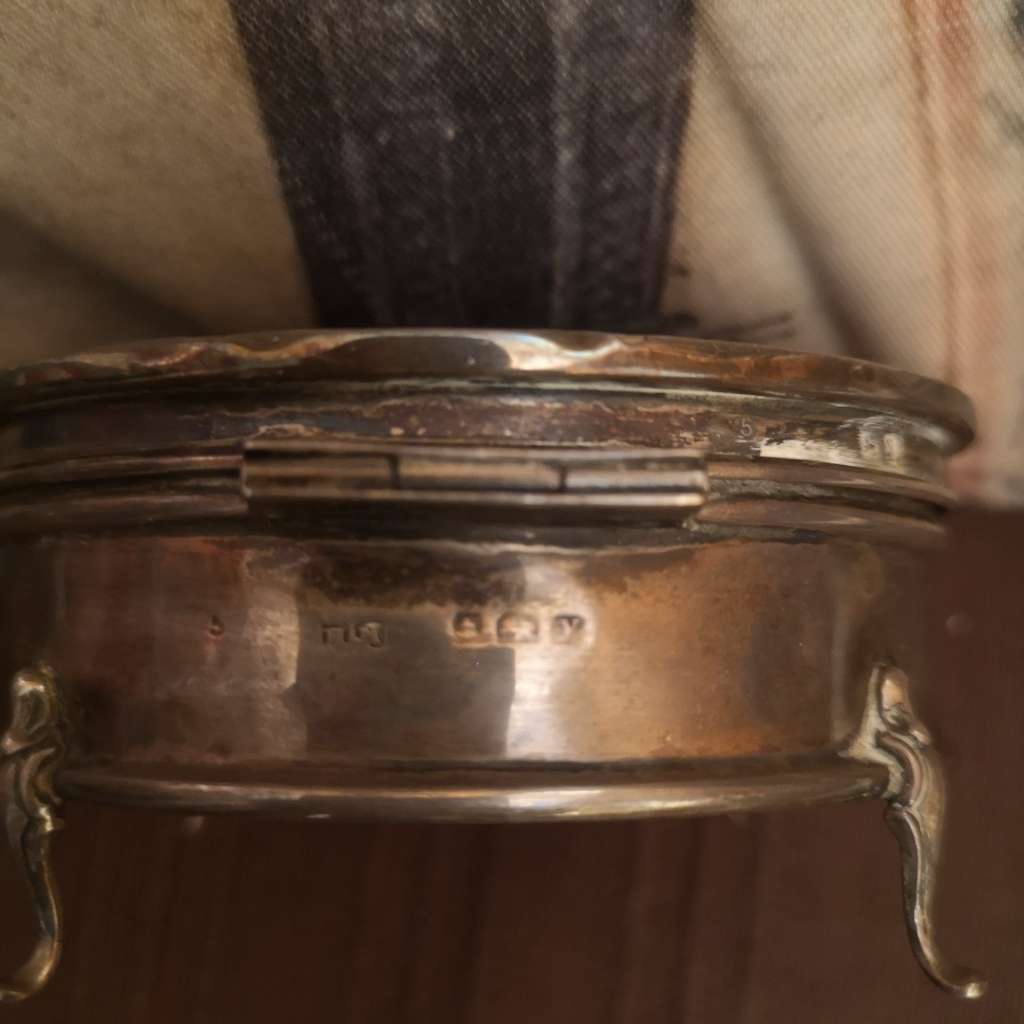 1920s Rare Find Sterling Silver Tortoiseshell Jewellery box