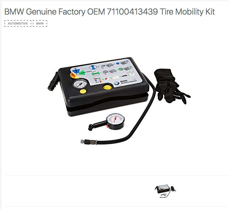 BMW Mobility Kit with Tyre repair function. Unused