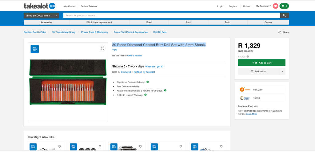 30 Piece Diamond Coated Burr Drill Set with 3mm Shank. Wood case