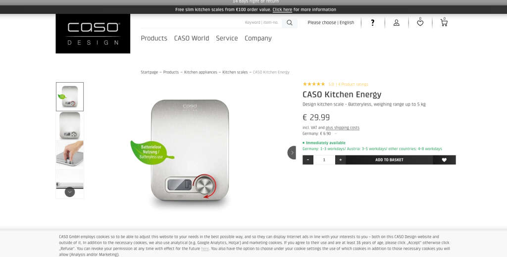 Battery Free `UPower` Wind-up Mini 5000g (5Kg) Scale with Large LCD Display- Portable