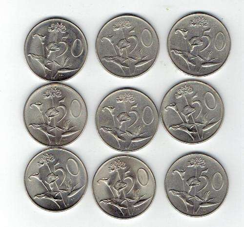 Set of 9 50c