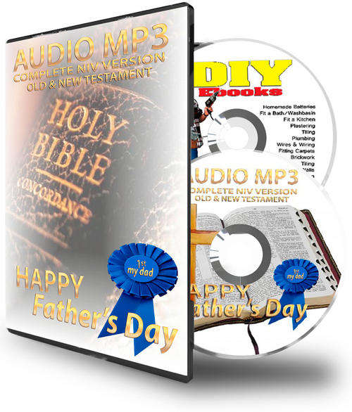 FATHER'S DAY Audio MP3 Bible  New/Old Testament + DIY ebook CD