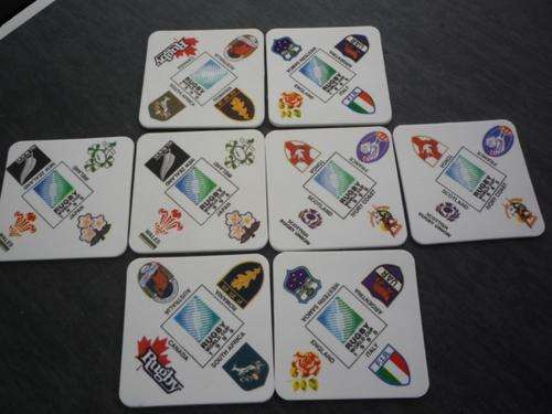 1995 RUGBY WORLD CUP COASTERS  /  COLLECTORS ITEMS