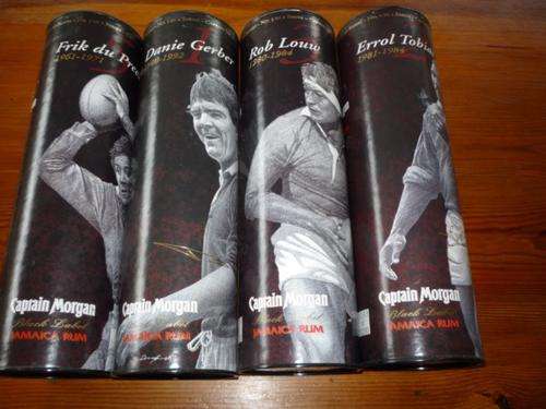 CAPTAIN MORGAN LEGENDS OF RUGBY CANNISTERS X 4