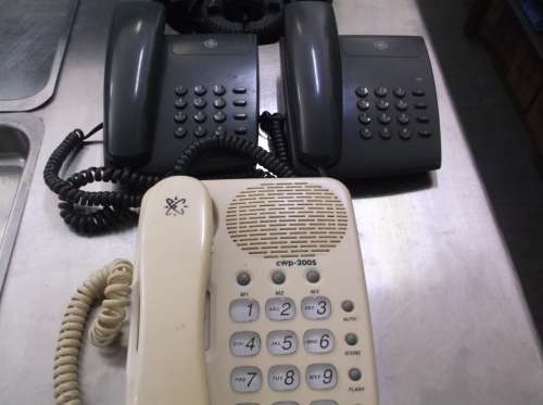 TELEPHONES : 2 X GE MODEL NO: SA2410GE TELEPHONES AND 1 X ENZER MODEL CWP-200S TELEPHONE