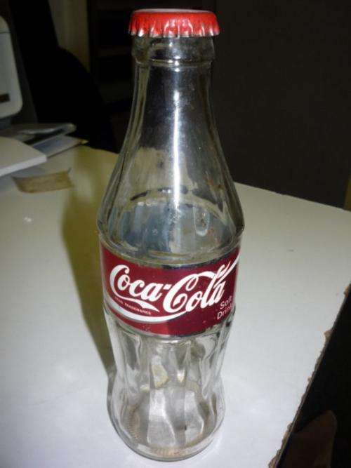 SMALL EMPTY COCA-COLA BOTTLE - SPECIAL LABEL (SHINY)