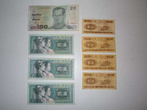 Foreign Banknotes - Country unkown, smallest note measures at 90 x 42mm .Possibly Chinese