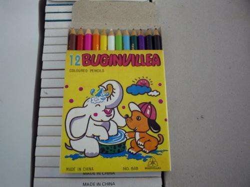 BUGINVILLEA PENCIL CRAYONS - 12 DIFFERENT COLOURS - 110mm LENGTH - 24 PACKS PER CARTON