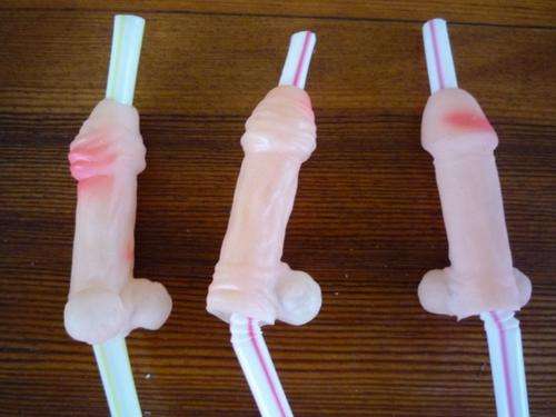 3 X NAUGHTY STRAWS - MENS PRIVATES