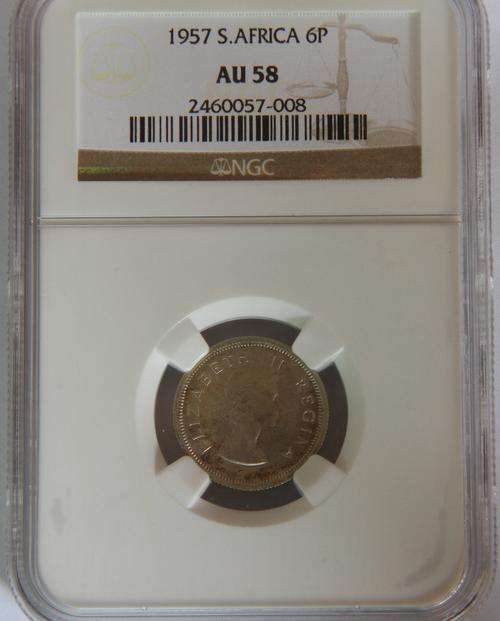 1957 6d AU58