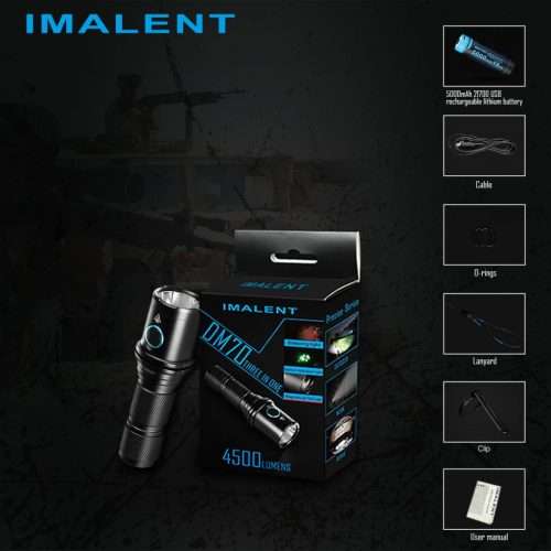 Imalent DM70, 4500 Lumen, 306m throw, Rechargeable