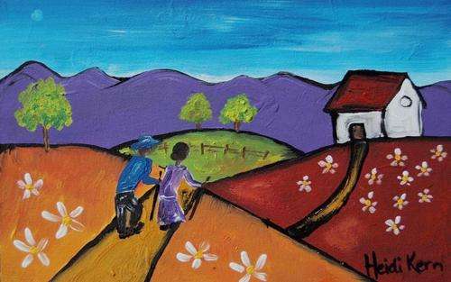 Original Painting - Going Home - by SA artist Heidi Kern