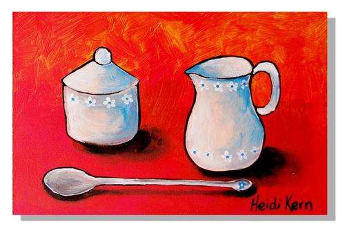 Time For Tea 2 -20 x 30cm - by SA artist Heidi Kern