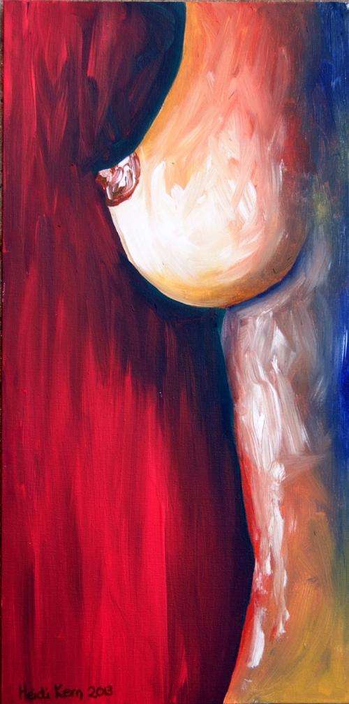 On the Side (nude painting) -50.8 x 25.4cm - by SA artist Heidi Kern