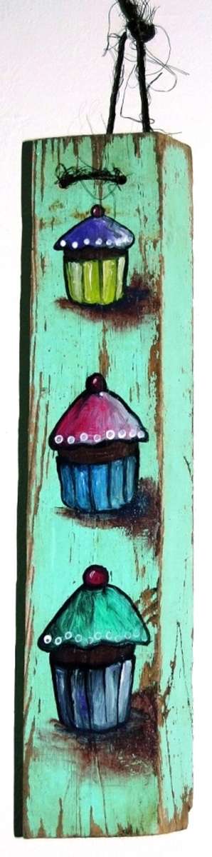 Cupcakes - 37cm x 7cm x 5cm - by SA artist Heidi Kern