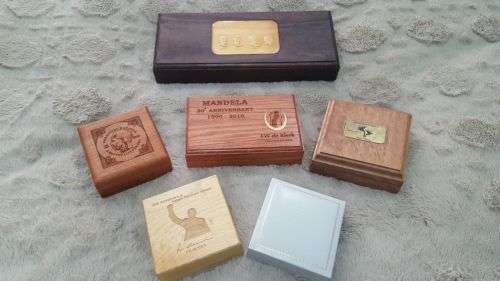 Mandela Coin set boxes (Bid per lot) Auction starts @ R1 bid now!!