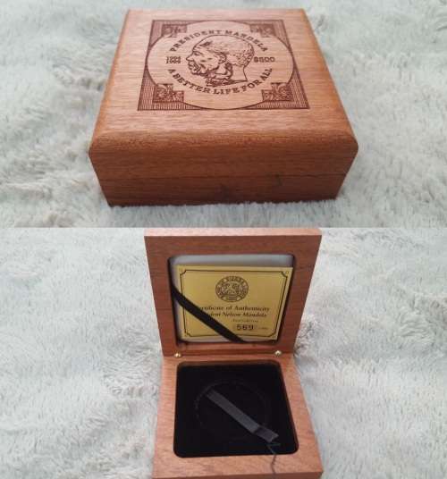 Mandela Coin set boxes (Bid per lot) Auction starts @ R1 bid now!!