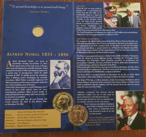 Nelson Mandela NOBEL PEACE LAUREATE 1993 COMMEMORATIVE MEDAL on Auction Now!!!