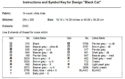 Black Cat Cross Stitch Pattern PDF - Watercolor Cross Stitch Pattern