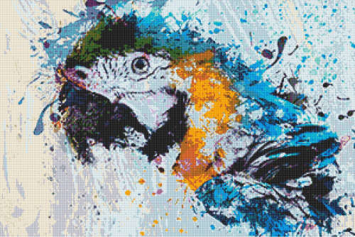Blue Macaw Parrot Cross Stitch Pattern PDF - Watercolor Cross Stitch Pattern