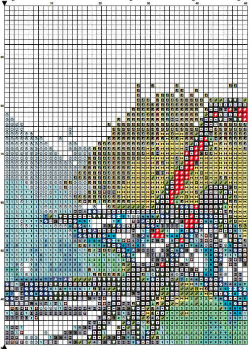 Blue Lagoon Cross Stitch Pattern PDF - Cocktail Watercolor Cross Stitch Pattern