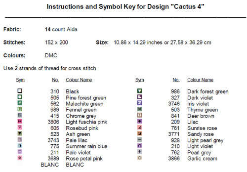 Cactus 4 Cross Stitch Pattern PDF - Succulents Plant Watercolor Cross Stitch Pattern