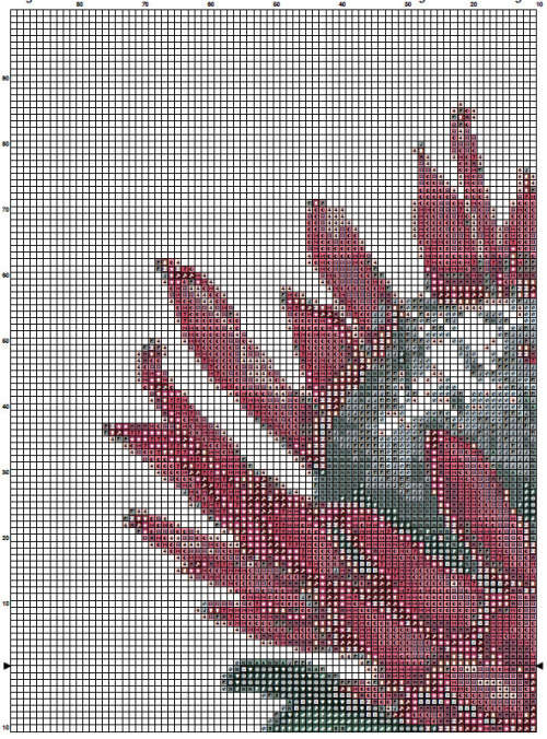 Protea 4 Cross Stitch Pattern PDF - Flower Plant Watercolor Cross Stitch Pattern