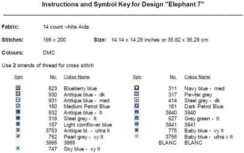 Elephant 7 Cross Stitch Pattern PDF - Big Five Watercolor Cross Stitch Pattern