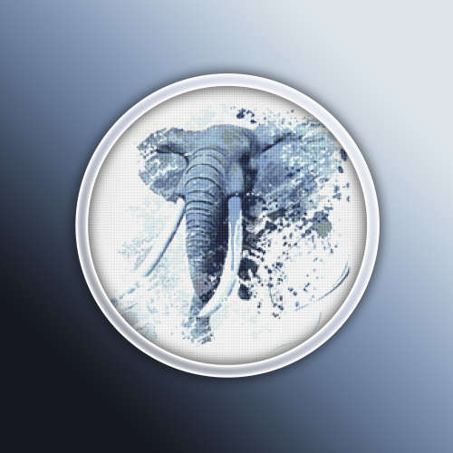 Elephant 7 Cross Stitch Pattern PDF - Big Five Watercolor Cross Stitch Pattern