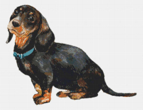 Dachshund Cross Stitch Pattern 3 PDF - Dog Watercolor Cross Stitch Pattern