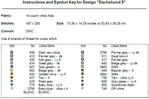 Dachshund Cross Stitch Pattern 5 PDF - Dog Watercolor Cross Stitch Pattern