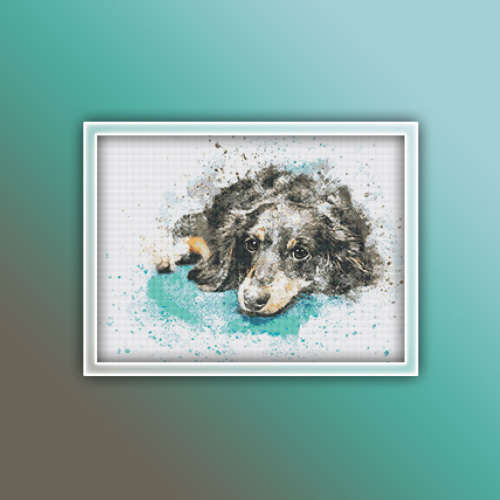 Dachshund Cross Stitch Pattern PDF - Dog Watercolor Cross Stitch Pattern